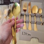 LYOR Faqueiro de Aço Inox Positano Dourado 24 Peças