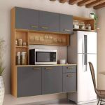 Cozinha Moderna Suspensa 6 Portas 1 Gaveta Manu Compacta Aereo Completo Luxo