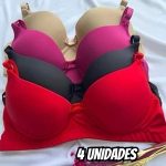 Kit 4 Sutiãs Com Bojo Alça Reforçada
