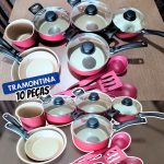 Jogo de Panelas Tramontina Turim Max Vermelho 10 Peças