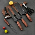 Kit Jogo Facas Conjunto Cozinha Facas Tesoura Descascador Churrasco Cutelo