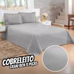 Jogo Cobreleito 3 Peças Casal Box Masculino Promoção Colcha