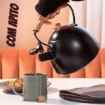 Chaleira Inox Com Apito de Indução Preto Roma Vintage 1,5L – Brinox