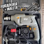 Furadeira De Impacto E Parafusadeira 700w Wap Wf 700k10 Com Maleta Organizadora 3/8″ Elétrica Com Controle De Velocidade 127v