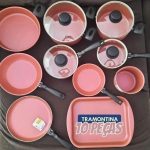 Jogo de Panelas Tramontina Turim Max Rosa 10 Peças
