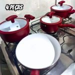 Jogo Panelas Hercules Serve No Fogão Indução Ou Gás 4 Peças