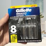 Refils Para Barbear Gillette Mach3 Carbono Carga para Aparelho de Barbear com Carvão Ativado 8 Uds