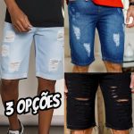 Bermuda Masculina Short Masculino Jeans