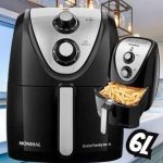 Fritadeira Sem Óleo Air Fryer 6l Mondial Afn-60-Bi 1900w Preto/inox