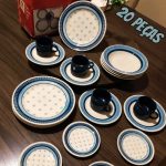 Aparelho de Jantar Chá 20 Peças Biona Cerâmica – Redondo Branco e Azul Donna