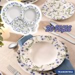 Aparelho de Jantar e Chá 20 Peças Tramontina – Porcelana Branco Redondo Ana Alice