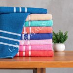 Kit 04 Peças Toalha De Banho 100% Algodão Tek Escala