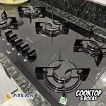 Cooktop 5 Bocas Preto com Mesa de Vidro Atlas Agile Up Bivolt