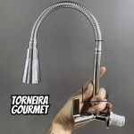Torneira Gourmet Cozinha Parede Pia Flexível 2 Jatos Abs