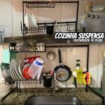 Cozinha Suspensa Modular Autosustentável Escorredor 20 Peças Branco.