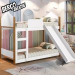 Mini Berço Criança Beliche Com Escorregador 2 Colchões Magia