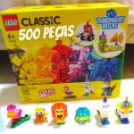 LEGO® Classic Blocos Transparentes Criativos; Kit de Construção para Crianças (500 peças)