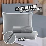 Jogo De Lençol 400 Fios Queen Micropercal 3 Pçs