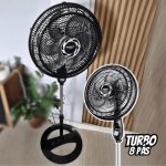 Ventilador Coluna 40cm Super Turbo 8 Pás, Mondial, Preto/Prata, 140W, 110V