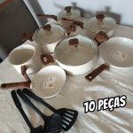 Mimo Style, Jogo de Panelas Cerâmica 10 Peças Indução Pratic Cook Marmol