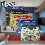 Kit 10 Cuecas Box Boxer Infantil Atacado Micro Fibra