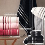 Jogo De Toalhas Banho Lumina 5peças Karsten Algodão Penteado