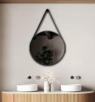 Espelho Adnet Redondo 40cm com Alça e Suporte para Sala Quarto Banheiro Hall – Outlet Dos Espelhos