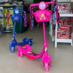Patinete Infantil 3 Rodas com Led Som e Cesta
