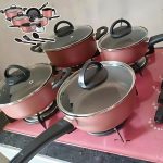 Jogo De Panelas Alumínio Antiaderente 8 Peças Tampa De Vidro