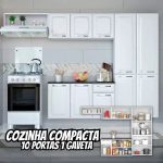 Cozinha Compacta Itatiaia Rose Amanda Aço com Balcão 10 Portas 1 Gaveta