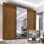 Guarda Roupa Casal 3 Portas Com Espelho 4 Gavetas
