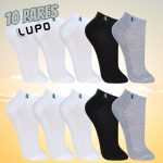 Kit Com 10 Pares De Meia Adulto Curta Walk Lupo