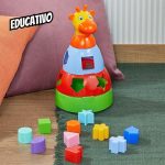 Brinquedo Educativo Girafa Didática com Blocos Merco Toys, cores sortidas
