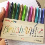 Pentel Caneta Pincel Brush Sign Pen – Kit 12 Cores Pasteis