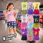 Kit Conjunto Infantil Menina Verão 08 Peças