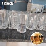 Caneca De Chopp 340ml  Vidro Resistente Conjunto 6 Unidades