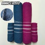 Jogo 4 Pçs Toalha Banho E Rosto Escala Teka Felpudo Algodão