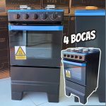 Fogão 4 Bocas Esmaltec Preto Ideal Pop