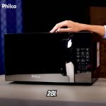 Microondas Philco PMO30EP 28 Litros Preto Com Porta Espelhada 1400w