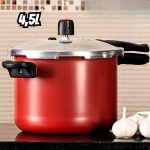 Panela De Pressão Fechamento Externo Antiaderente 4,5l Vermelho