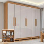 Guarda Roupa 06 Portas Easy Slim C/pes Amendoa Clean/off Wht