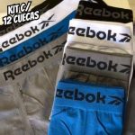 Kit 12 Cuecas Boxer Microfibra Reebok Adulto Box Sem Costura