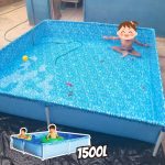 Piscina infantil quadrada Estrutural PVC 1500 litros Mor