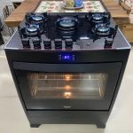 Fogão 5 Bocas Preto com Mesa de Vidro e Timer Digital Dako Supreme Black Glass Bivolt