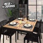 Set Mesa De Jantar 120×90 4 Cadeiras