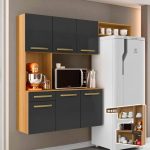 Cozinha Compacta Aramóveis Carol com Balcão 6 Portas 1 Gaveta