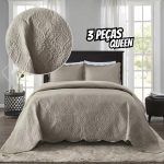 Kit Cobre Leito Colcha Cama Queen 3 Peças Dupla Face 240×260
