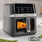 Fritadeira Elétrica Sem Óleo/Air Fryer Oster DiamondTech Preto e Prata com Timer 6L