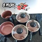 Conjunto De Panelas Antiaderente 8 Peças Teflon