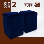 Kit 2 Puff Banqueta Almofadado